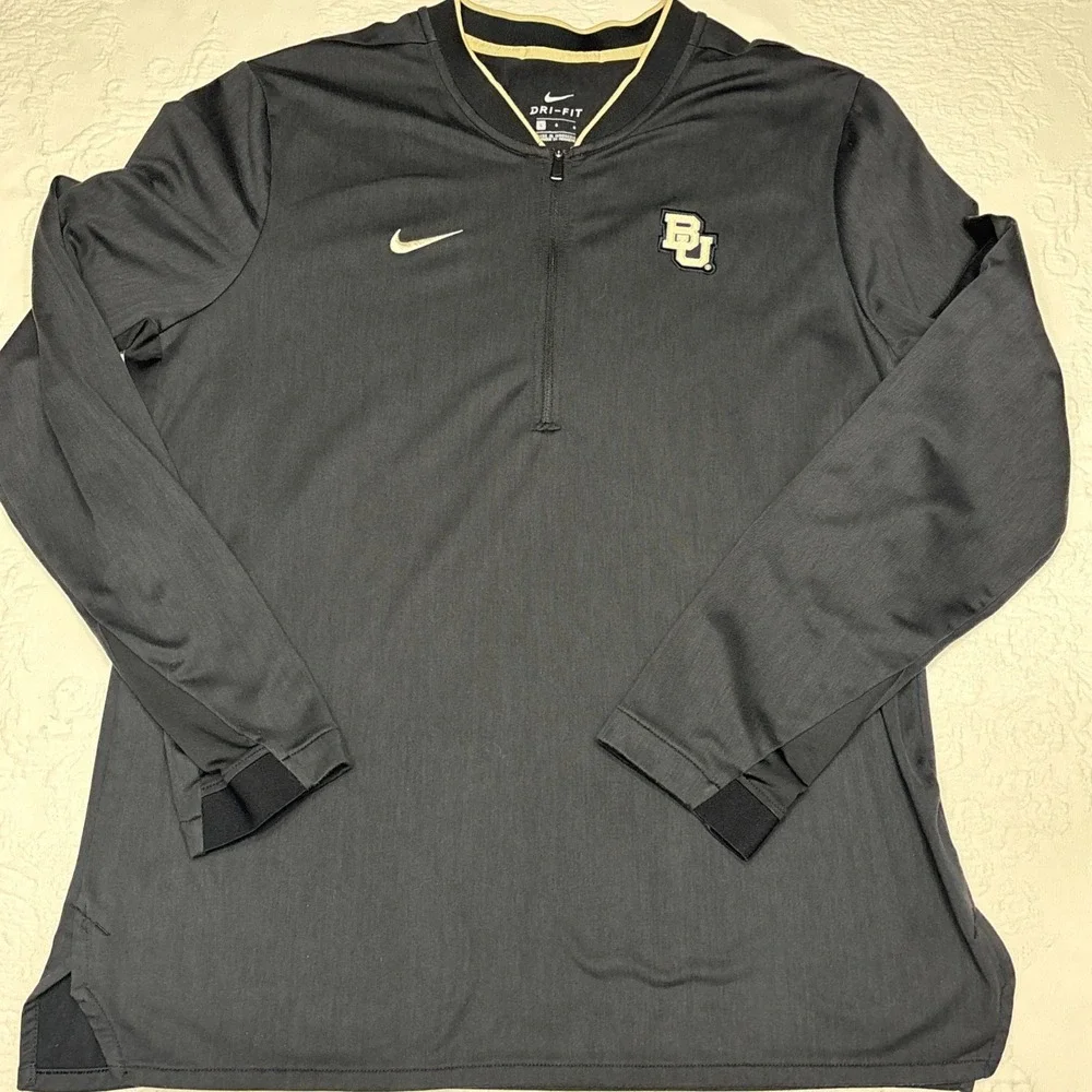 Nike Baylor University Bears Baseball 1/4 Zip Pullover Men's Size L Dri Fit EUC